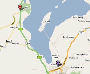 Palombos of Balloch Map of Loch Lomond Golf Course